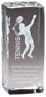 Express Medals Customizable Optical Crystal Female Tennis Trophy Award Gift
