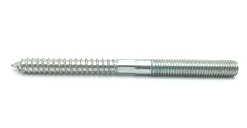 Image of Hanger Bolt M10x130 Silvery Double Headed Bolt Self-Tapping Screw with Hexagon for Furniture 12Pcs