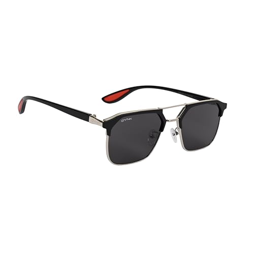 Image of GYNK Square Frame Sunglasses for Men | Premium Metal Frame Sunglasses | Fashion Eyewear for Driving, Travel, Riding, Outdoor Activities, Beach & Daily Wear