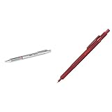 rOtring Rapid PRO Kugelschreiber | Mittlere Linienbreite | Silber, 1 Stück (1er Pack) & 600 Kugelschreiber | mittlere Spitze | Schwarze Tinte | Rot Schaft | nachfüllbar