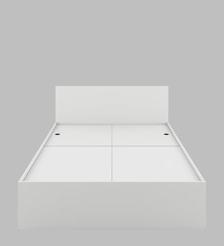 Image of Bridon King Size Drawer Bed, Engineered Wood, Frosty White Finish | Storage & Durability | Knock-Down Delivery