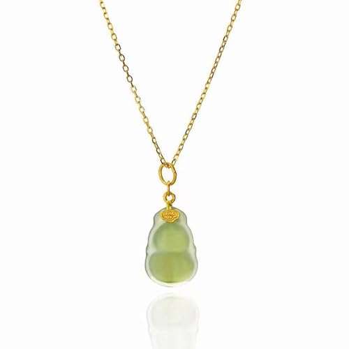 Collier jade vert anti ternissement en argent plaqué or femme