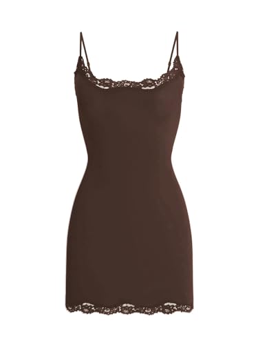 Starrylion Lace Homecoming Dress Hoco Womens Mini Dress Tight Bodycon Club Sexy Dresses for Women Padded Cocoa M