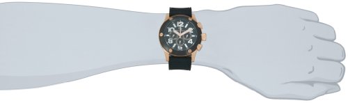 Giulio Romano Men's GR-3000-09-007 Piemonte Luminous Black Dial IP Case and Bezel Dual-Time Day-Date Black Silicone Strap Watch