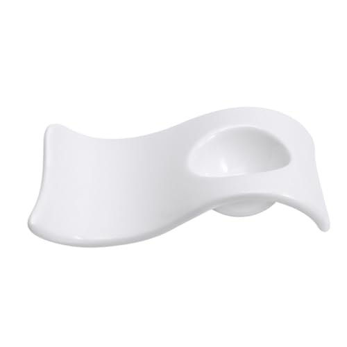 Ciieeo 1 Pc Lightweight Wave Shape Egg Holder Practical Egg Storage Cup for Dining Table Modern Ceramic Design for Breakfast Elegant Kitchen Decor White