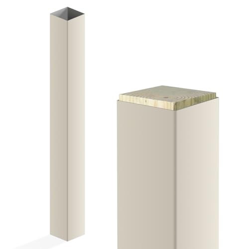 Weatherables 4x4 Post Sleeve Weatherproof Premium Outdoor Vinyl Post Cover for Lasting Durability and Easy Installation on Decks Patios Porches or Mailbox Posts (4 x 4 x 39 Tan)