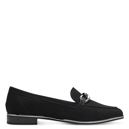 Image of MARCO TOZZI Women's Slippers, Feel Me Footbed, Soft Lining, 2-24200-42 Loafer, Black, 6 UK