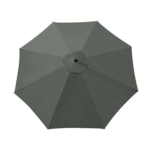 BenefitUSA 9ft Umbrella Top Cover Only Canopy 8rib Patio Replacement Canopy Outdoor (Canopy Only) (Grey)