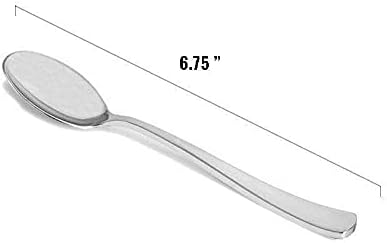 Kaya Shiny Metallic Silver Plastic Disposable Spoons (24 Count) - Elegant & Sturdy Cutlery for Upscale Events, Perfect for Weddings, Parties, Receptions