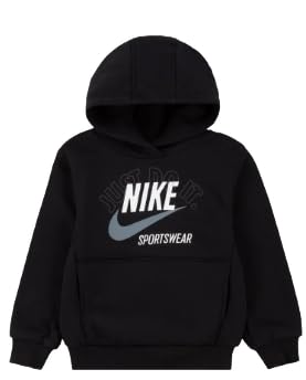 Nike Toddler Boys Retro Fleece Pullover Hoodie, Black, 4T
