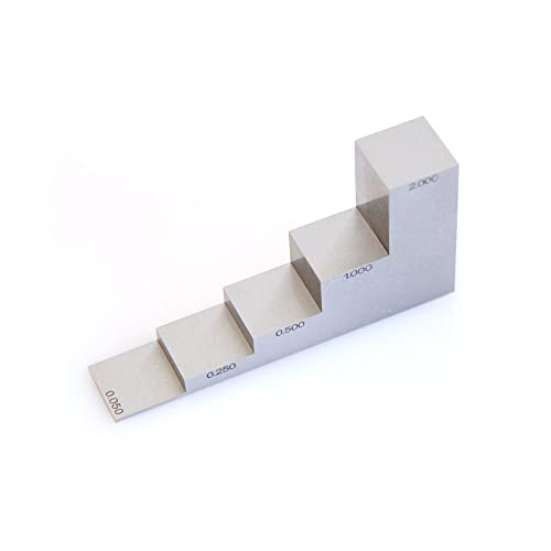 Bloque de calibración ultrasónico de 5 pasos 0.050" 0.250" 0.500" 1.000" 2.000" en acero 1018 para calibración de medidor de espesor ultrasónico miniatura 2