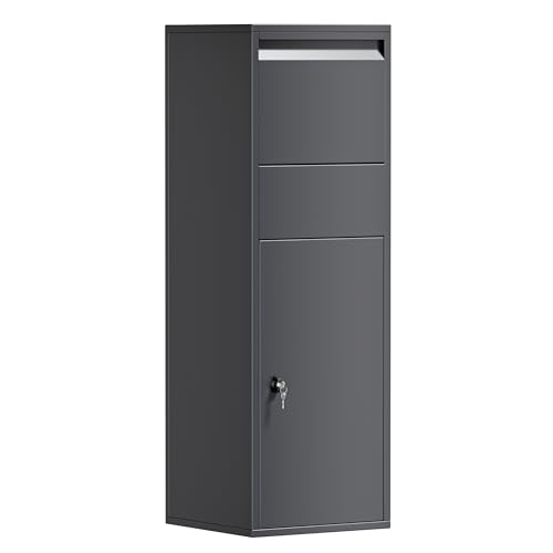 Wiltec Paketkasten Anthrazit 460 x 450 x 1400 mm, Paketbox Zuhause, Private...