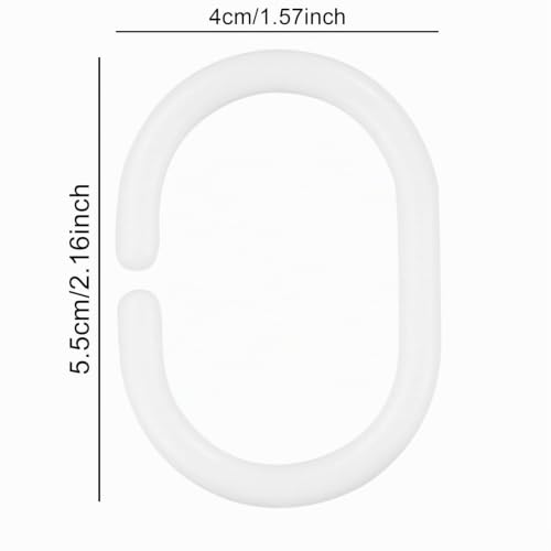 Lot 12 anneaux rideau douche plastique anti-rouille DAVIDJAMESCLARKE1198