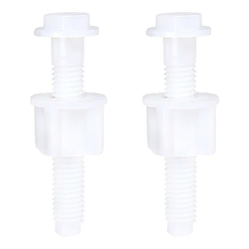 NEIQIUWING Juego de 2 tornillos de repuesto para bisagras de asiento de inodoro, material de fijación y herramientas de reparación para asientos de inodoro de plástico, accesorios de reparación