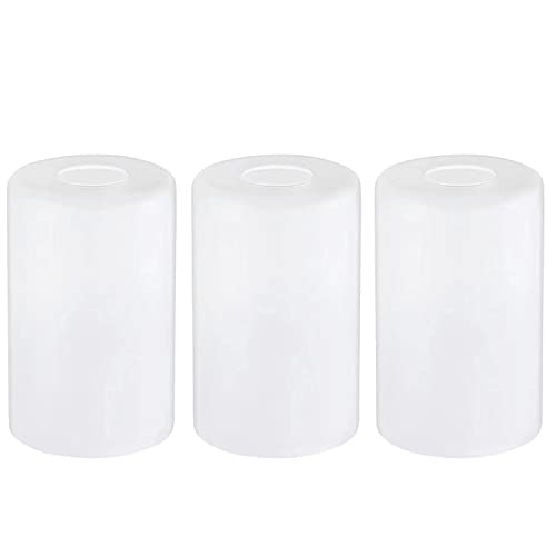 3-Pack White Frosted Glass Shade, Glass Lamp Shade Covers Replacements for Light Fixtures, 1-5/8-inch Fitter Globes & Shades for Chandelier Wall Sconces Pendant Lights Bath Vanity Lights