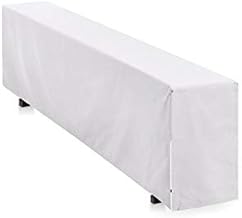Hans-Textil-Shop Beer Bench Cover 200 x 25 cm White Cotton Linon Floor Length (Boil-Proof, Reusable, Easy Care, Tested for Harmful Substances)