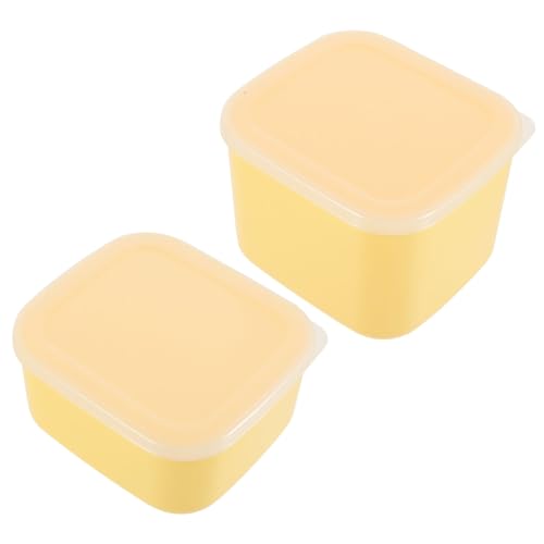Zerodeko 2 Recipientes Para Queso Crujiente Para El Frigorífico Con Tapa Para Lonchas De Queso Herméticos De Polipropileno Amarillos