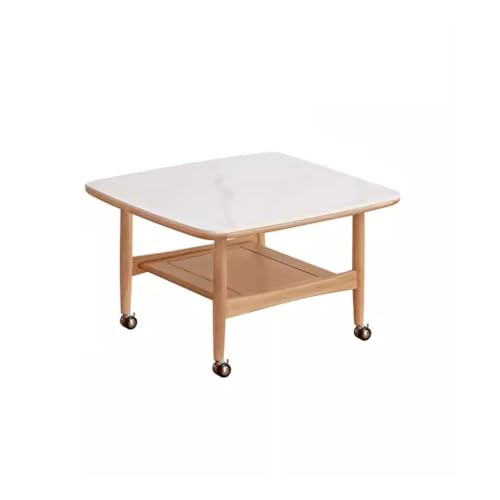 GFHTRELY Mesa de Centro Mesa de Centro de Pizarra de Madera, Mesa de té pequeña de Roble Simple, Mesa de té pequeña móvil for el hogar, Mesa Auxiliar de sofá Multifuncional Mesa de Dormitorio