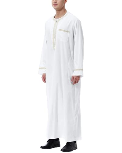 LVCBL Kaftan for Men Long Sleeve Mens Thobe Big And Tall Muslim Clothes Dubai Caftan Gown3