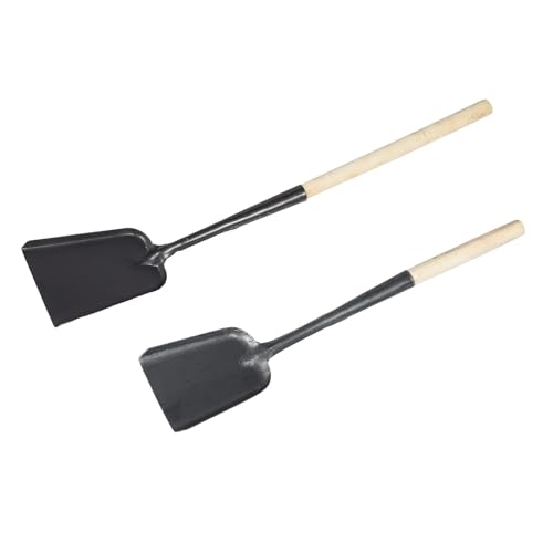 Baluue Palas para Chimenea Doméstica 2 Piezas (grande y Pequeña) Mango Largo, Acero Resistente, Adecuado para Limpieza de Cenizas en Barbacoa, Estufa y Fogata en Hogar
