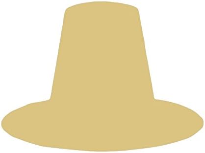 Pilgrim Hat Cutout Unfinished Wood Thanksgiving Indians Mayflower Plymouth Rock MDF Shape Canvas Style 1 (24")