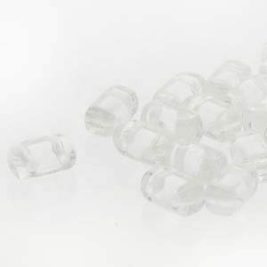 Czechmate 3mm X 6mm Brick Glass Czech Two Hole Bead,Crystal (50 Beads)