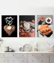 ZHUOYA Coffee Cake Croissants Donuts Poster Printing Canvas 