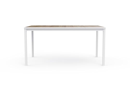 Keter Porto Table de Salle à Manger extérieure pour Jardin et terrasse, 160 x 95 x 75 cm, Convient pour 6 Personnes, Plateau en Finition Effet Bois,...