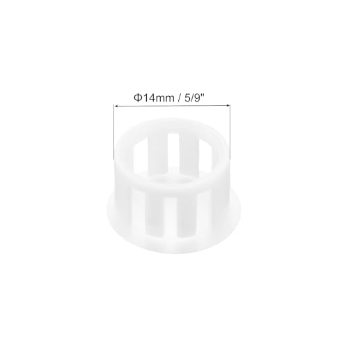 Image of MECCANIXITY 100PCS 14mm(9 /16 inch) White Plastic Hole Plugs, Flush Type Panel Hole Plugs Insert End Caps for Locking Hole Tubes Furniture Cabinet