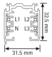 Qub – Rail de tension 3 phases universel – 1 mètre – blanc – pour éclairage sur rail – montage plafond – compatible spots et suspensions