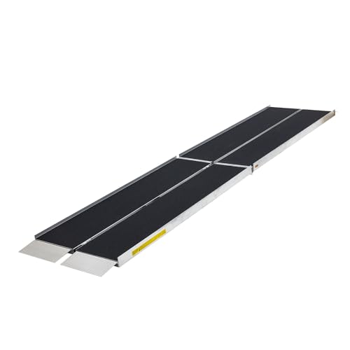 Silver Spring 12' L Aluminum Multi-Fold Wheelchair Ramp with Grit Coat Surface -600 lb. Weight Capacity
