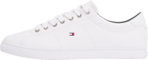 Tommy Hilfiger Sneaker con Suela Cupsole Hombre Essential Leather Calzado, Blanco (White), 44