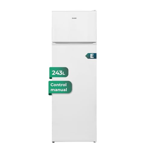 SVAN Frigorífico 2 Puertas Blanco SF165500E. Capacidad 243 Litros, Puerta Reversible, Bajo Nivel Sonoro, Eficiencia Energética Clase E