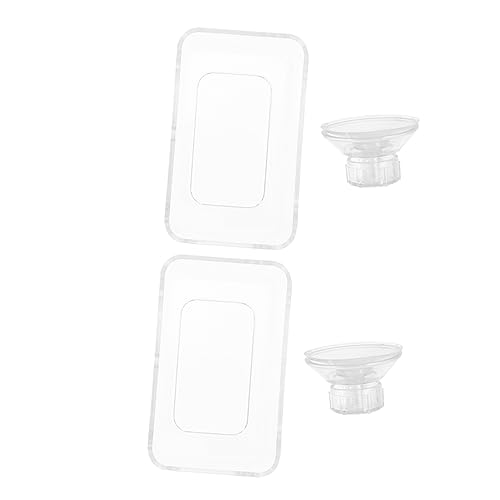 FONDOTIN 2個 フィーダ 水族館ヒーター 金魚 魚の水族館 水槽 ネット ボウル 摂食サークル 魚の餌付けリング 給餌サークル 熱帯魚の餌箱 魚の給餌カ Transparent