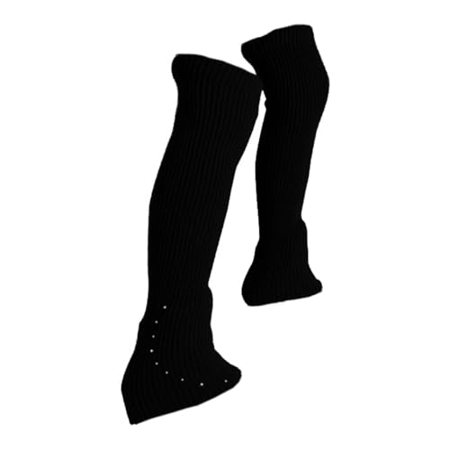 Footless Socks for Figure Skating with Long Leg Warmers for Adults, Leg Warmer Ribbed Knitted Long Socks