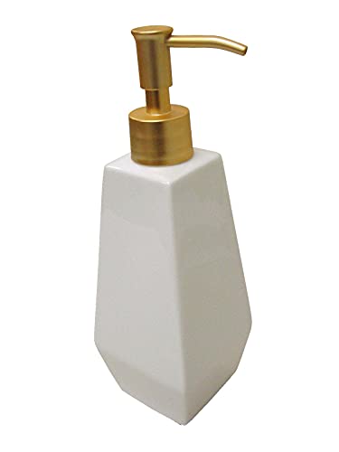 Desconocido DOSIFICADOR DISPENSADOR JABON BAÑO Octogonal Porcelana Blanco 360ML