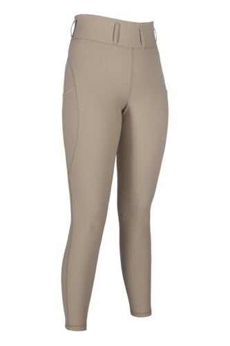 HKM Jil High Waist- SIL. Knee Patch Ladies Riding Leggings-Beige-24