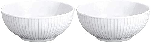 Pillivuyt, Plissé White Porcelain Individual Salad/Cereal Bowl, 6 Inches Diameter, 14 Oz (2)