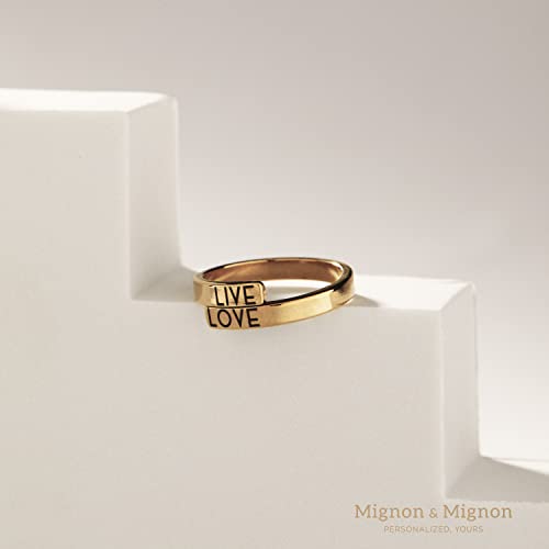 Personalized Initials Wrap Ring, Custom Stacking Ring with Names, Dates, or Messages, Adjustable, Promise or Friendship Ring, Gifts for Women – RWB3