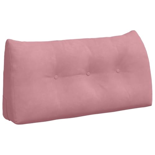 Qnhdfrt Cojín para respaldo de 100 x 24 x 50 cm, de terciopelo, cojín de lectura para cama y sofá, almohada ergonómica de apoyo para la espalda con bolsillo lateral, funda extraíble y lavable