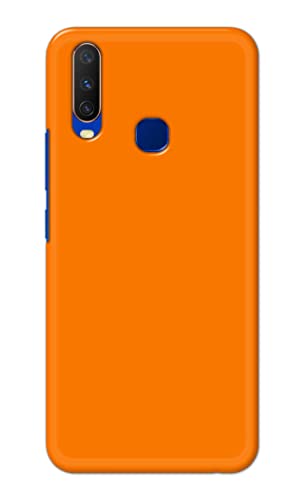 Image of Plain Orange Hard Back Case Cover for Vivo Y15 / Vivo Y17 / Vivo U10 / Vivo Y12 / Vivo Y11 (6.35 inch) Back Cover -(J5) VNS2229