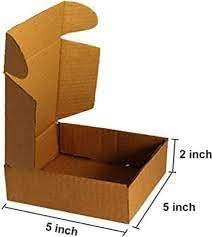 YNK 3 Ply Corrugated Packaging Boxes (5 X 5 X 2 Inch; Brown) - (Pack of 25, Brown) 1