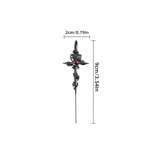 1PC Moon Needle Earrings for Women Myth of The Moon Ear Hook Needle Piercing Earring Statement Sword Ear Crawler Earrings Rhinestone Needle Piercing Earrings Punk Gothic Jewelry Earrings3