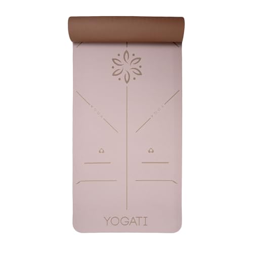 YOGATI Yoga Mat with Alignment Lines. Yoga Mats with carry strap perfect for Pilates and Fitness Workout, Eco Friendly Non Slip Thick Yoga Mats for women and men - Yoga Matt. - Image 3