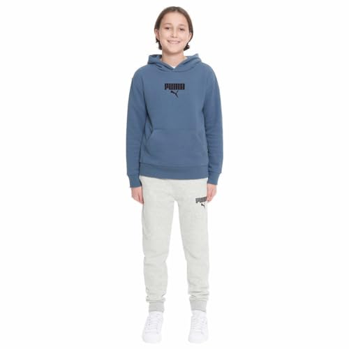 PUMA Youth Boy's Logo Fleece Lined Long Sleeve Pullover Hoodie Sweatshirt (US, Alpha, X-Small, Regular, Blue)