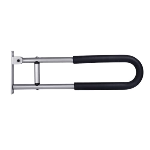 Effonek浴室用手すり 高齢者用 滑り止め 浴室用 トイレ用 手すり 折りたたみ式 (ブラック(K色))