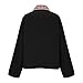 Womens Casual Jacket Patchwork Plaid Collar Button Long Sleeve Outerwear Loose Soft Lightweight Winter Street Outfits Black