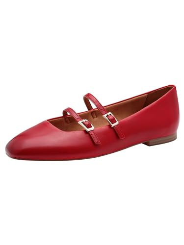Tamaris Femme Ballerine avec bride cuir plate rouge 39 EU