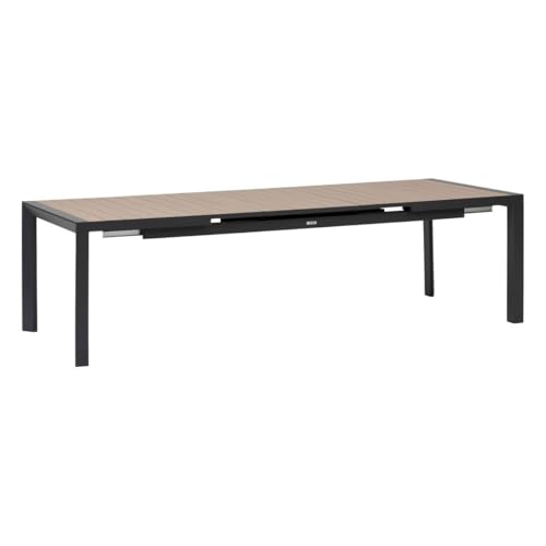 Hespéride - Table de Jardin Extensible Evasion Miel - 10 Places - Aluminium Traité Epoxy Antirouille - Meuble d'Extérieur à Rallonge Automatique