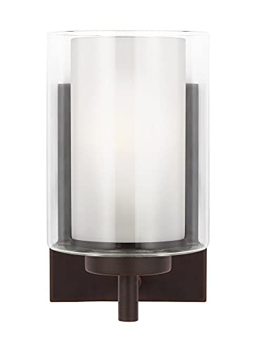 Image of Generation Lighting 4137301-962 Elmwood Park One - Light Wall /Bath Sconce Vanity Style Fixture, Brushed Nickel